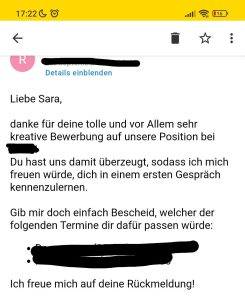 Nachricht von Teilnehmer:in