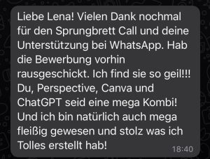 Nachricht von Teilnehmer:in